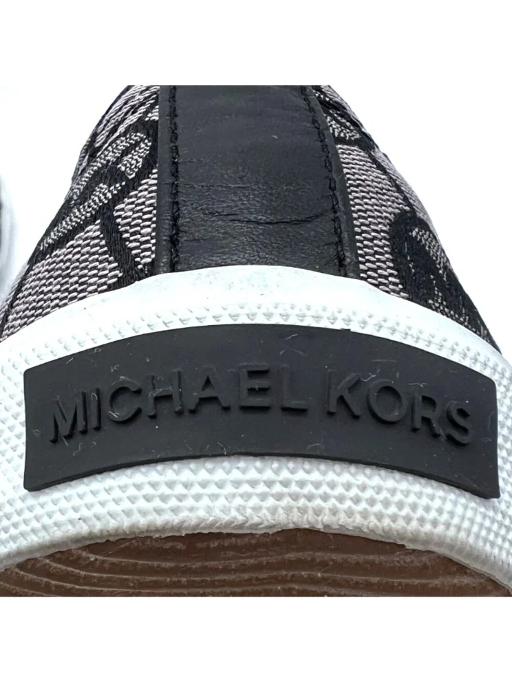 Michael Kors MK Boerum Lace-Up Sneakers Womens Size 10M Black Monogram Jacquard - Picture 9 of 15